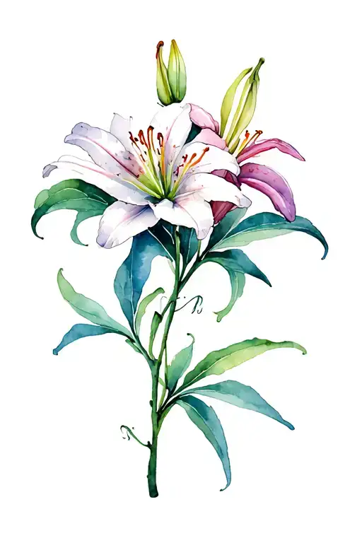 Azalea And Lily Intertwined