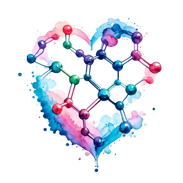 Mdma Molecule With Heart
