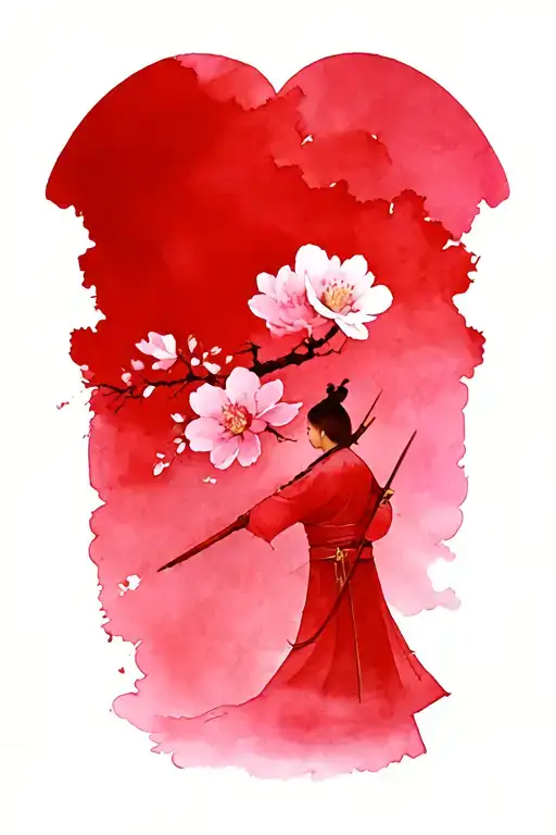 Chinese Warrior Fleur De Sakura Tree