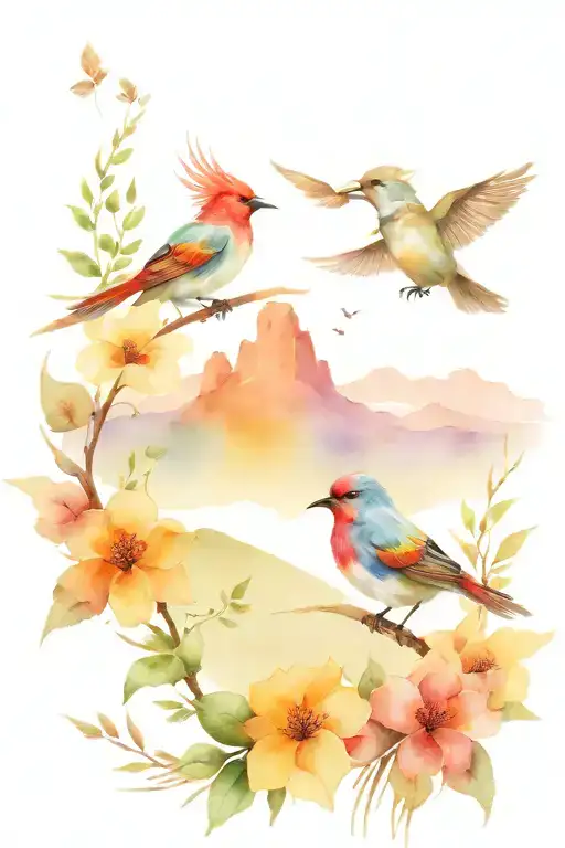 Nature Lake Mountians & Birds