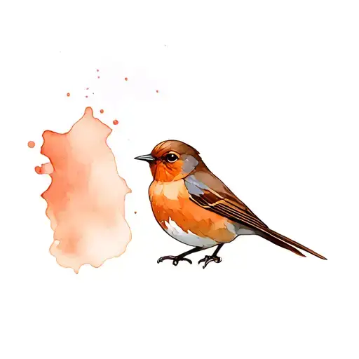 Robin Bird And A Piece Of Pretty Chocolate