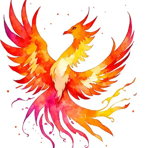 Phoenix Rising From Flames
