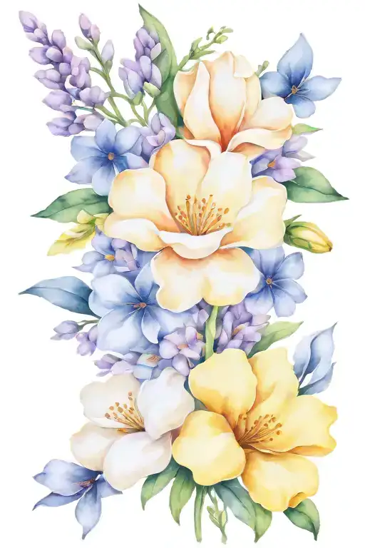 Birthday Flower Bouquet Tied Together With A Ribbon