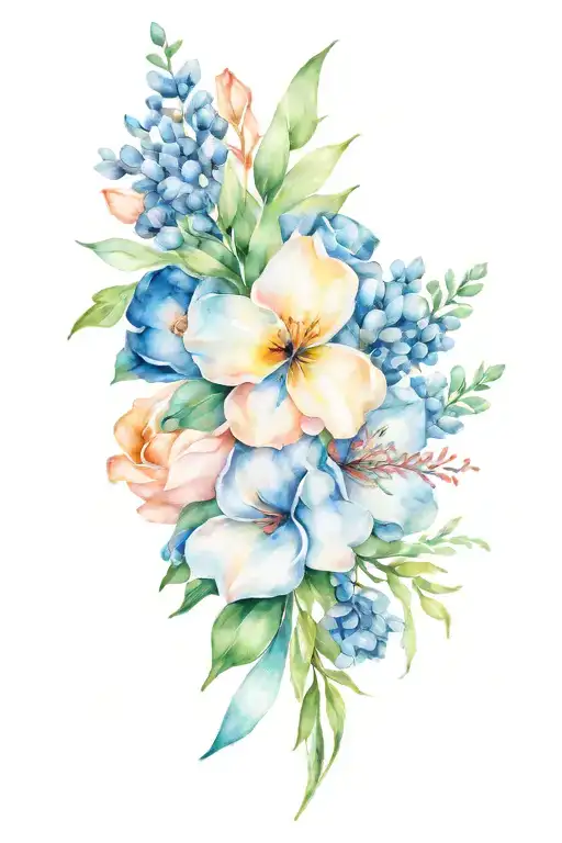 Birthday Flower Bouquet Tied Together With A Ribbon