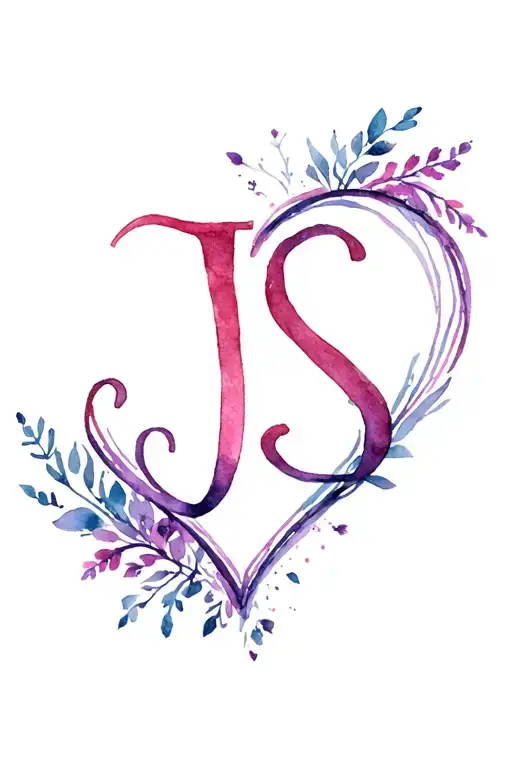 Initals Js With A Love Heart Going Around It