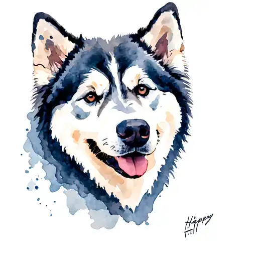 Malamute Portrait Wise Happy Old Forest Sushi Hungry