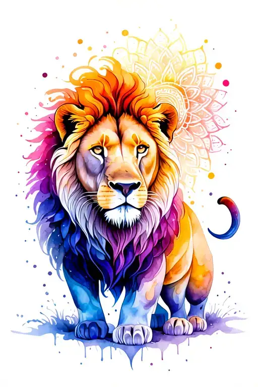 A Lion Made Out Of Mandala Design