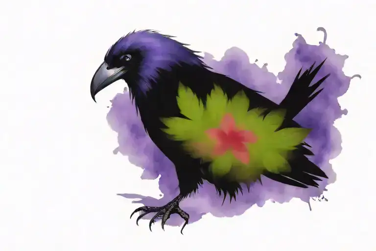 Raven With Vervain And Fleur De Lis