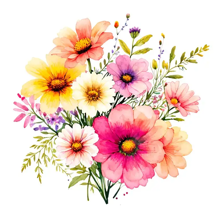 Bouquet Of Wildflowers Intertwined