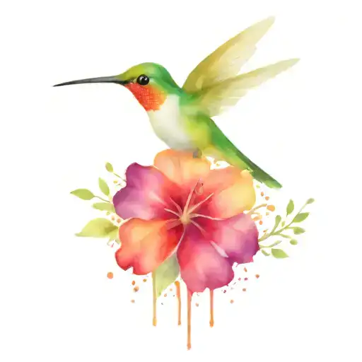 Hummingbird And Flowers Making Shaoe If Live Or Heart