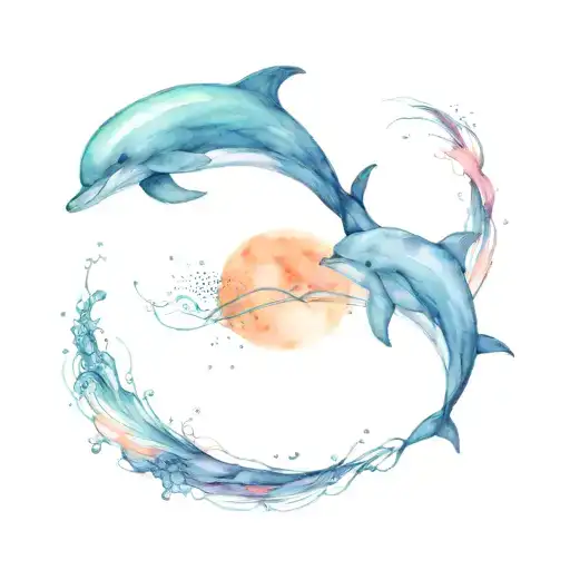 Dolphin And Heartbeat Line