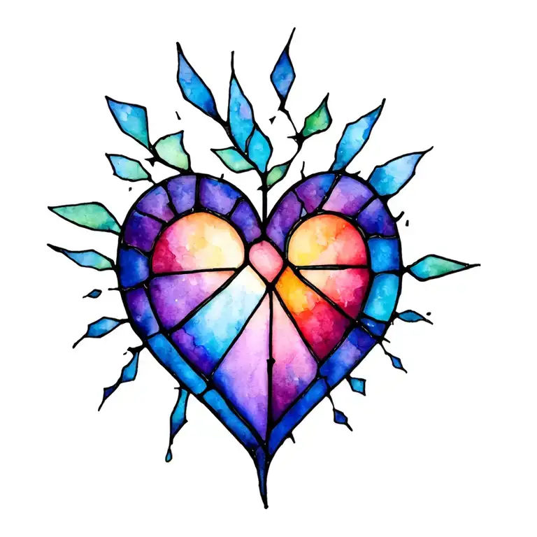 Stained Glass Shattered Heart