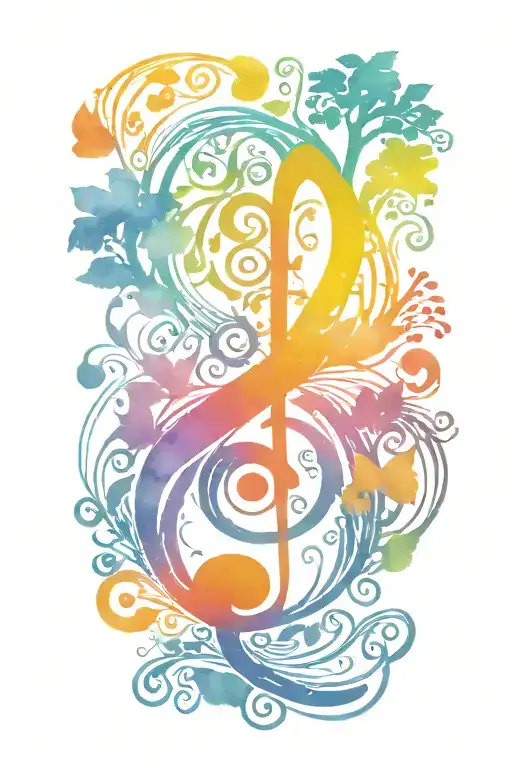 Treble Clef With The Tree Of Life On G Clef