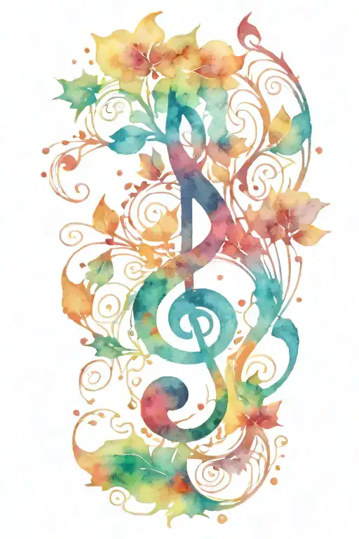 Treble Clef With The Tree Of Life On G Clef