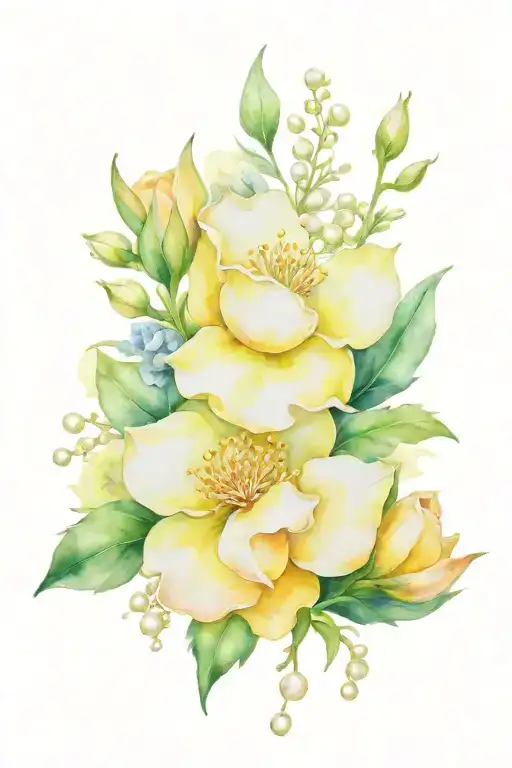 August Birth Flower And Pearls