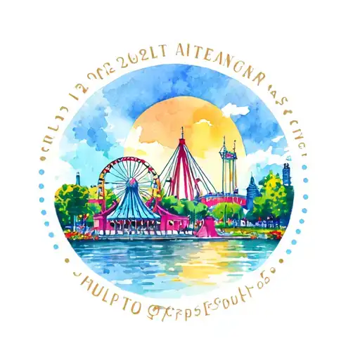 Post Stamp With Theme Park In Background And Goldcost 2025