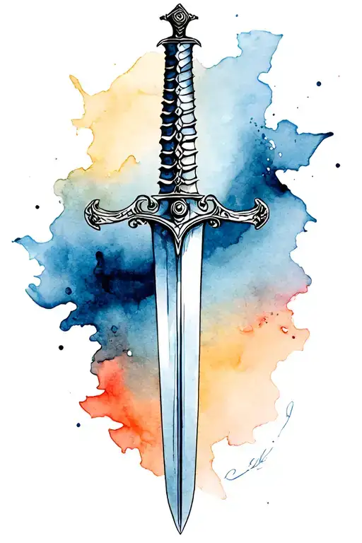 Sword Spine Tattoo Manly