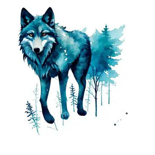 A Mix Of Fox And Wolf With Forest Shadows