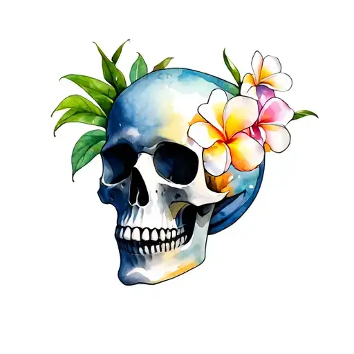 Frangipani Skull Surrounded