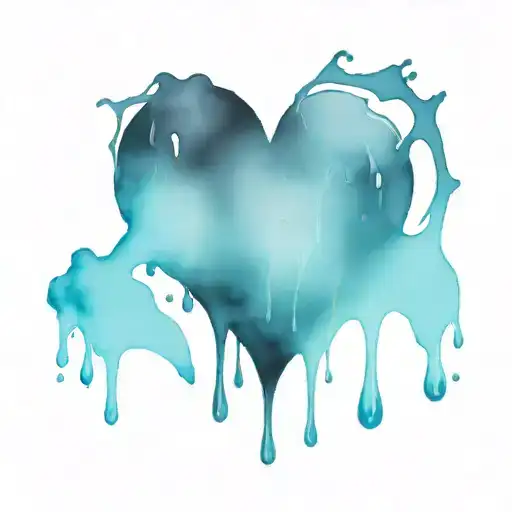 Borken Black Heart Dripping Blood