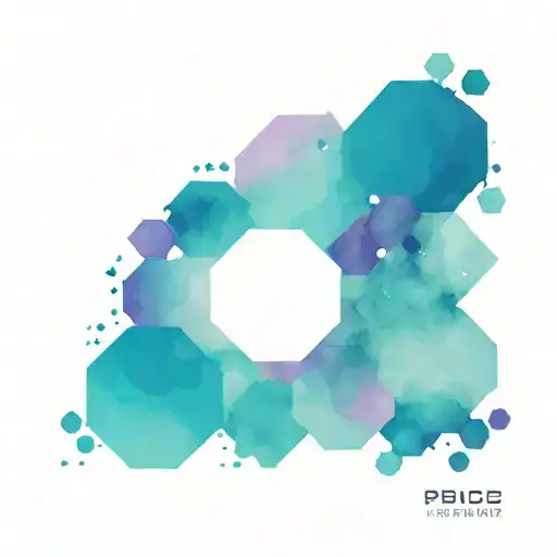 Blue And Purple Space Hexagons Flying Towards A Stack On The Pec Coming From The Shoulder