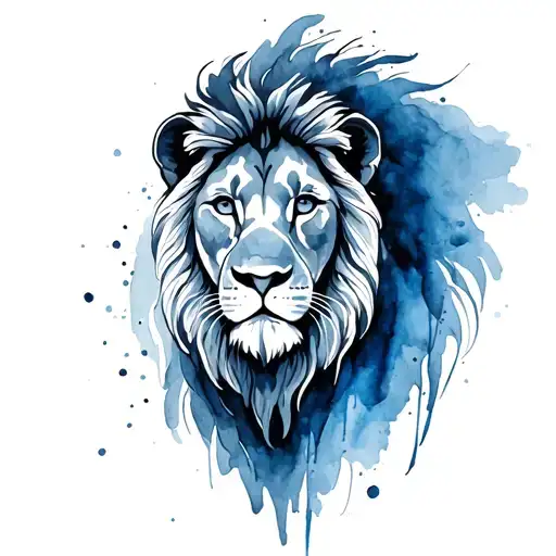 White Outline Of Lion In Black Band