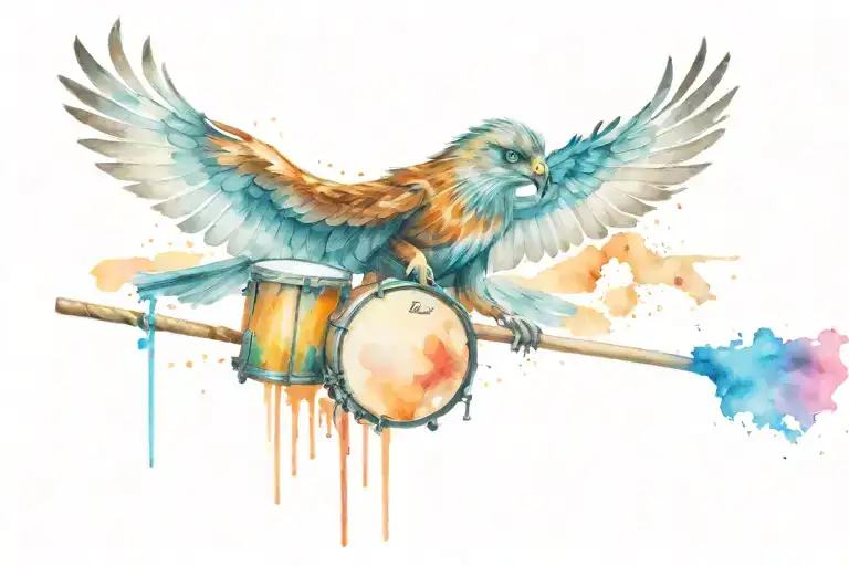 Hawk And Drum Sticks Crossed