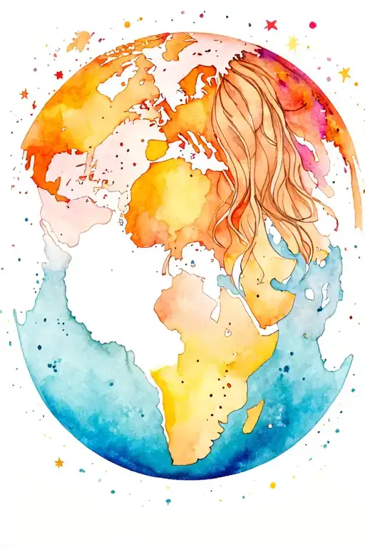 Bright Girl On The Globe