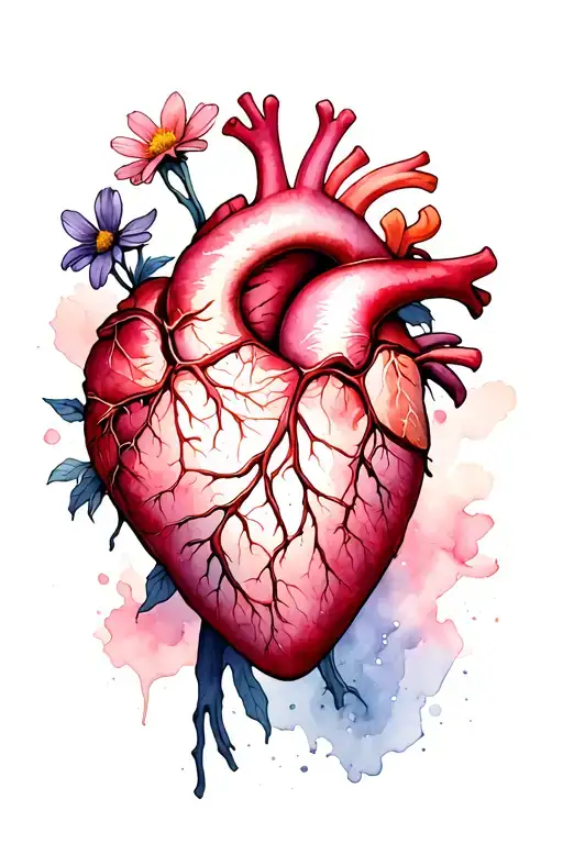 Heart Growing Flowers Out Of The Veins Like A Power