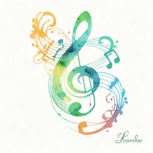 Love And Music Notes Intertwined