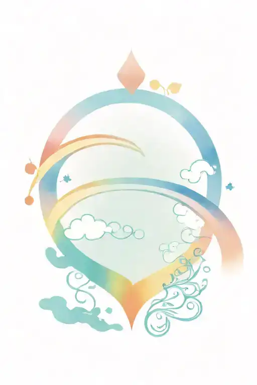 A Traditional Tattoo Of A Colorful Rainbow Leading To A Heart Symbolizing Your Love For Your Son