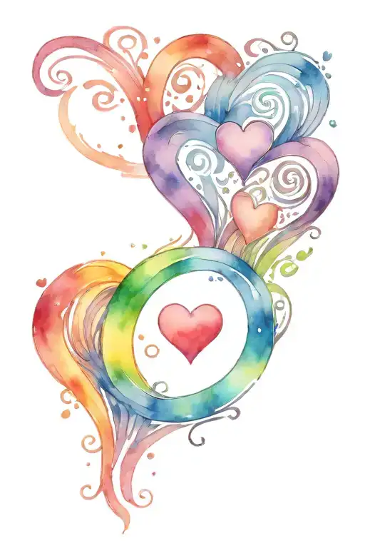 A Traditional Tattoo Of A Colorful Rainbow Leading To A Heart Symbolizing Your Love For Your Son