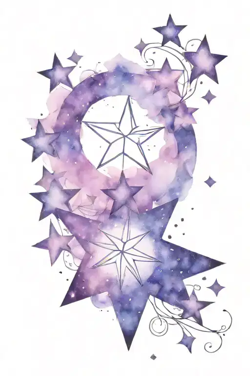 Purple Star Constellation With A Love Letter Melody