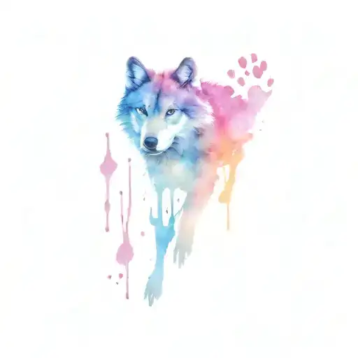 Alpha Wolf Paw Prints Trailing