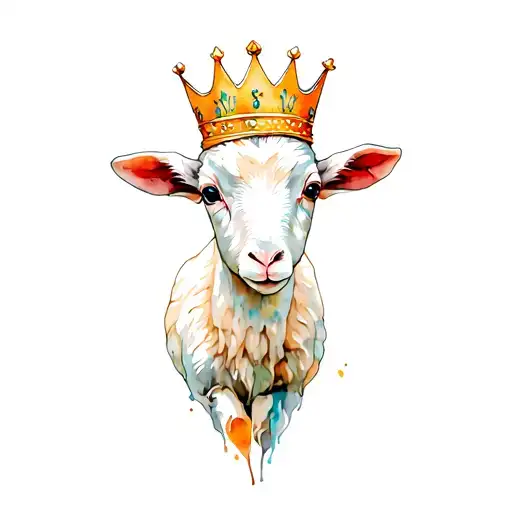 Front View Of Lamb With A Crown