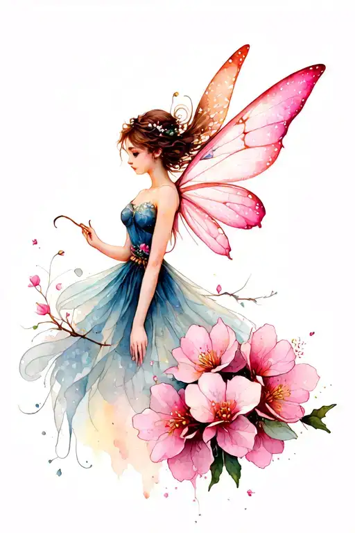 Fairy With Sakura Flower