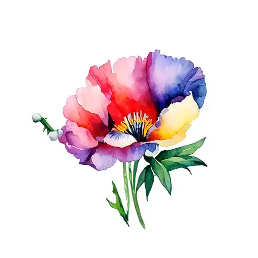 Peony Iris Lily Of The Valley Poppy Morning Glory Daffodil Pink Purple Red Yellow Blue White Green