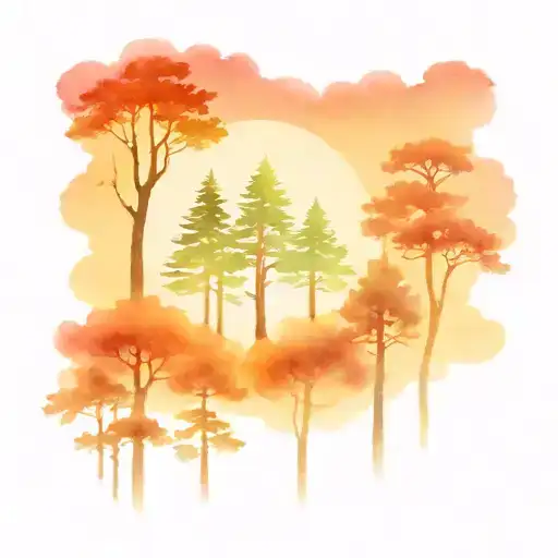 Rose - Sisters - Redwood Trees Colors Sunset