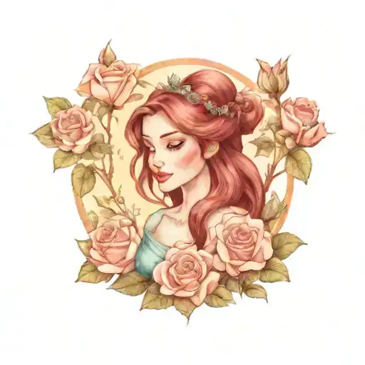 Redwood Trees And Roses And Disney Princess Holding
