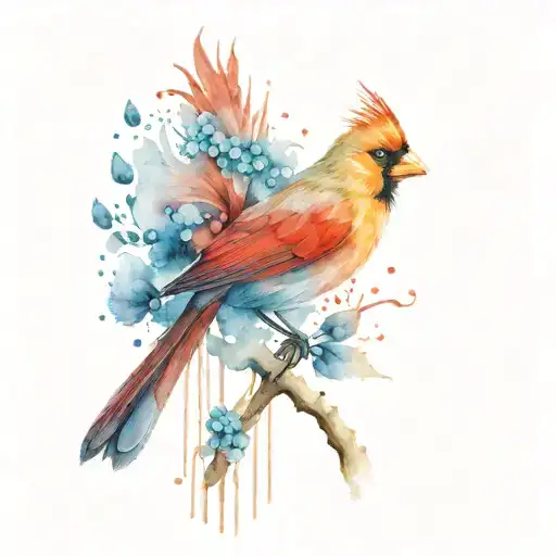 Cardinal That Look Like It Was Painted With Drops Of Blood
