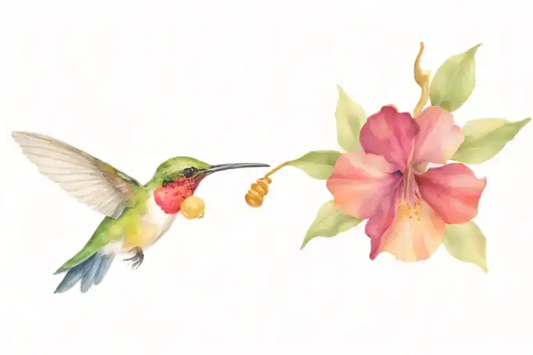 Honey Suckle Humming Bird Honey Bee