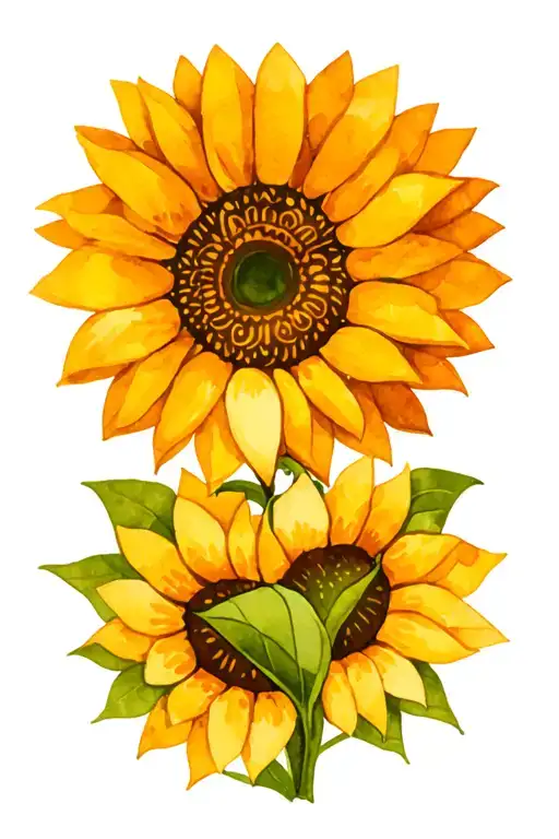 Sunflower With Mehndi Patterns