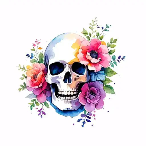Flowers And Skull
