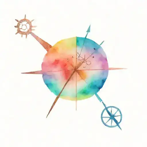 Long Distance Best Friend Tattoos With Compass Design