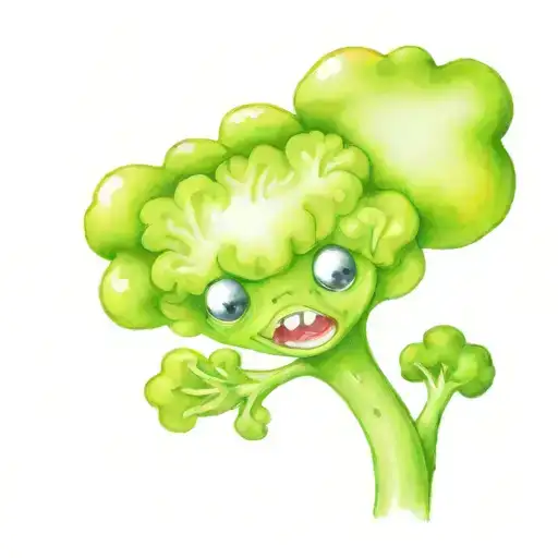 Broccoli With Cartoon Eyes