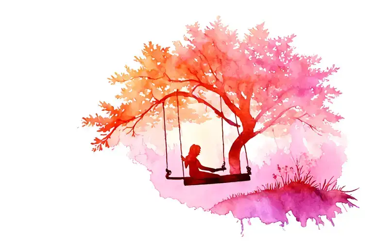 Forest And Swing On The Tree