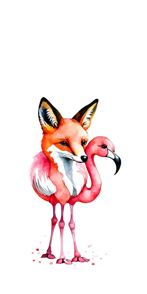 Flamingo And A Fox
