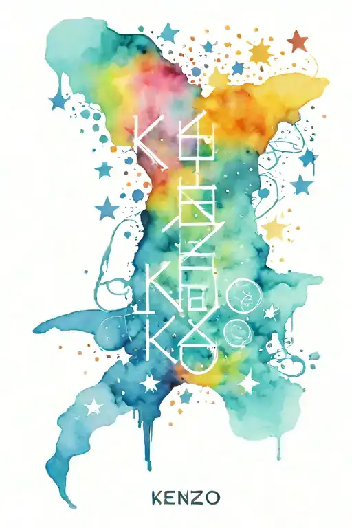 The Word Kenzo With Stars Forming The Shape