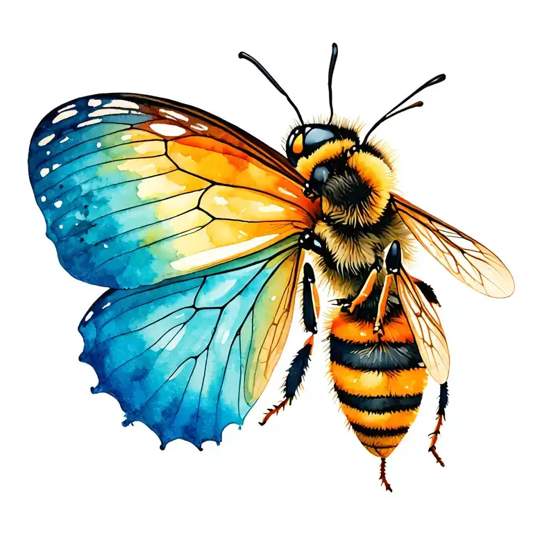 Bee Comes Together With Butterfly Rare For Ecosystem