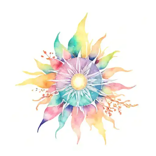 Watercolor Sun Shining